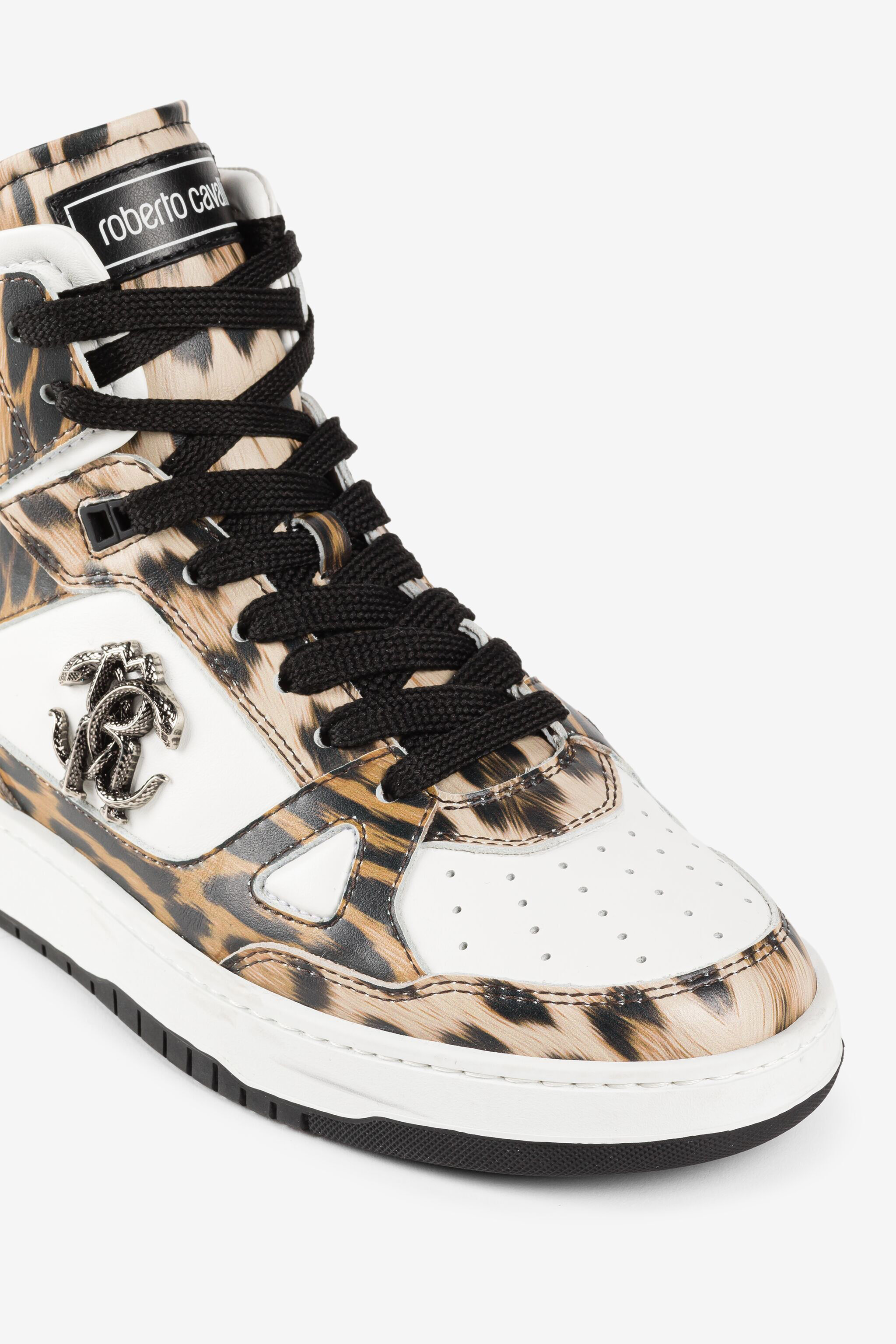 RC Jaguar-Print Hi-Top Sneakers MACULATO/BIANCO/NERO RKS044-PZB21