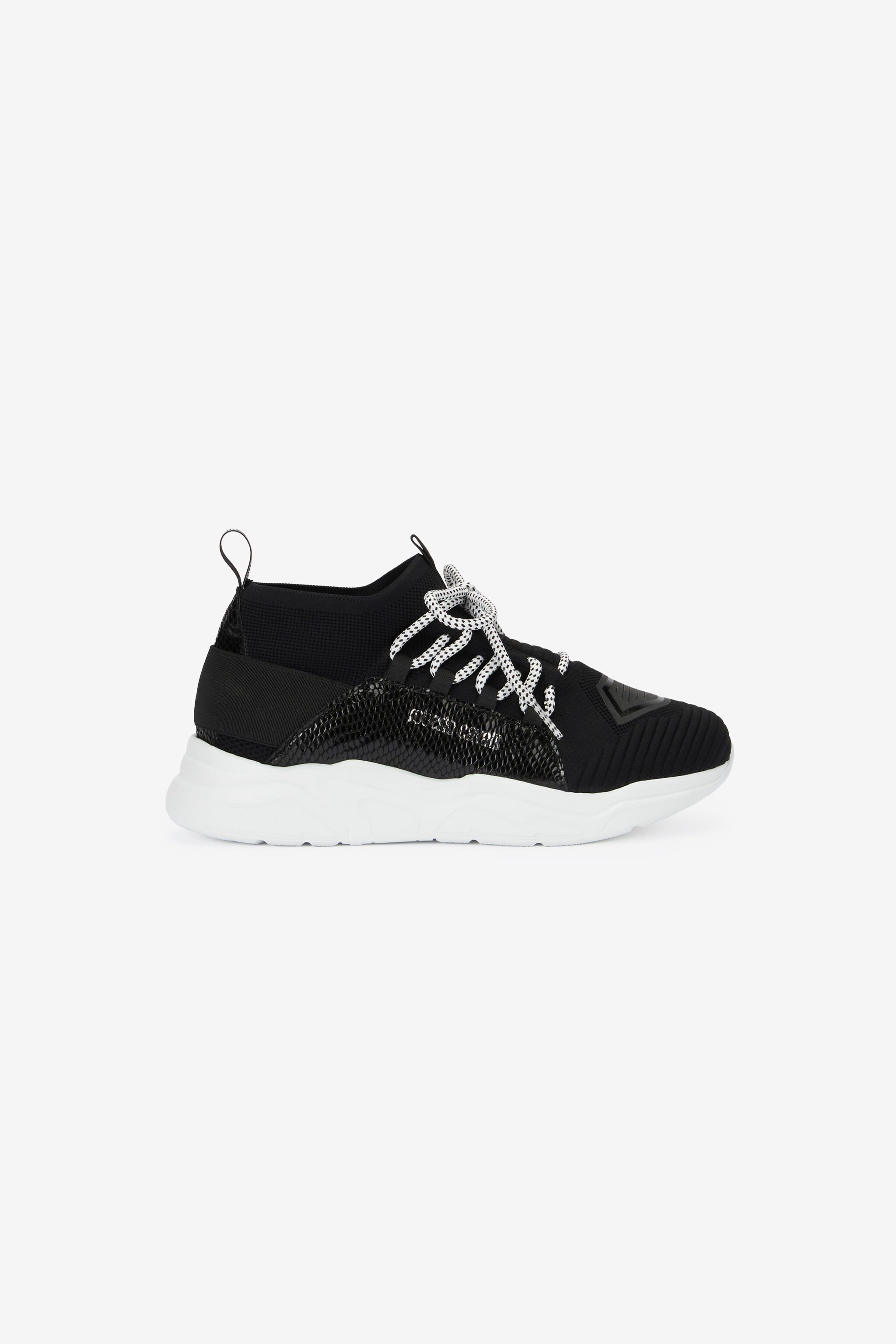 RC Sneakers with snake-effect inserts Black POS01B-PZO06