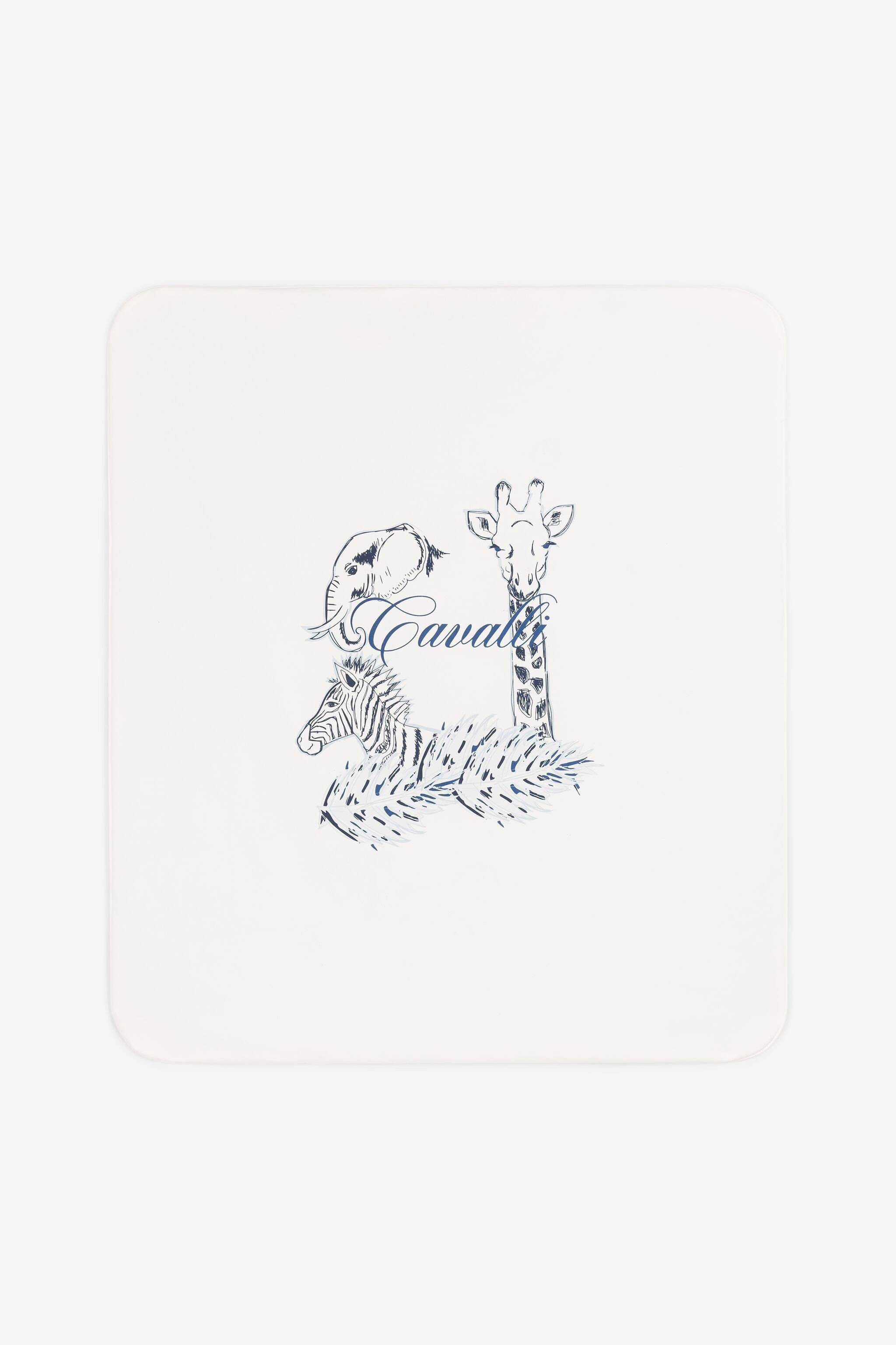 JU Logo-print detail blanket Light blue PJT805-JV025