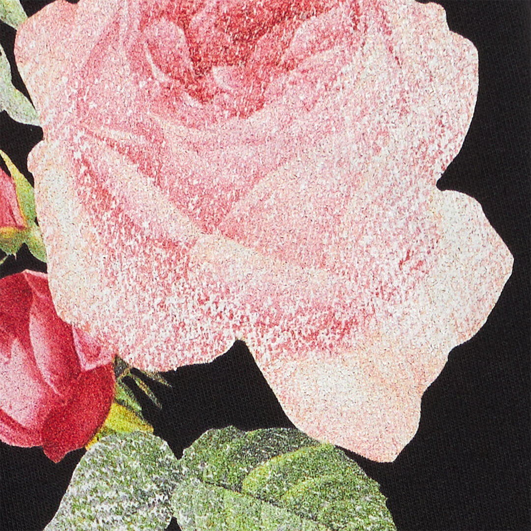 JU Jogginghose Mit Print Rosen Auf Einem Bein Schwarz UJT23A-CF050