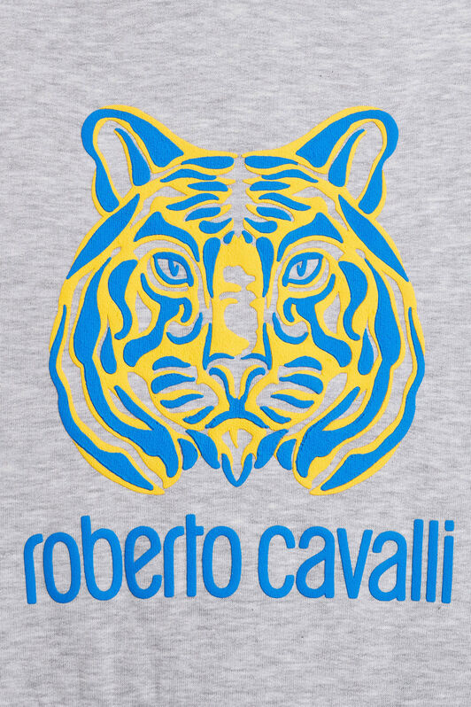 JU Sweat à capuche zippé imprimé tigre JU Sweat à capuche zippé imprimé tigre GREY MELANGE JJT90A-CF027