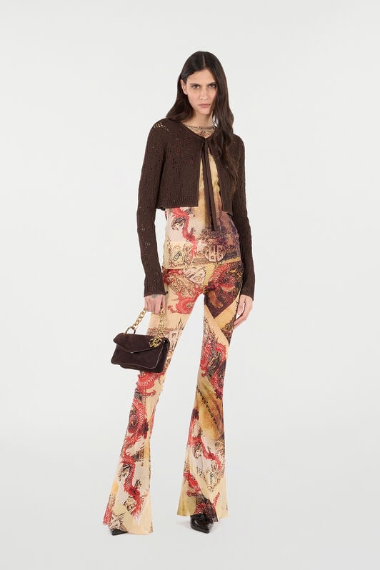 RC Long-Sleeve T-Shirt with Oriental Print NATURALE/ROSSO VQT60G-TLQ22