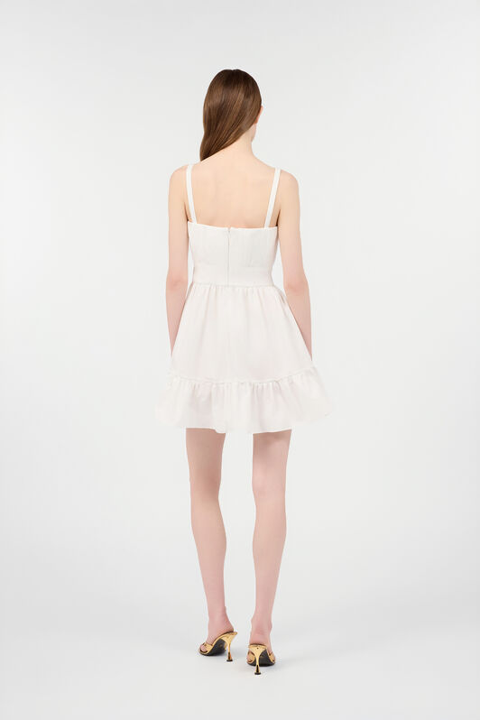 RC Dress With Metallic Mirror Snake Monogram White VKT106-CH033