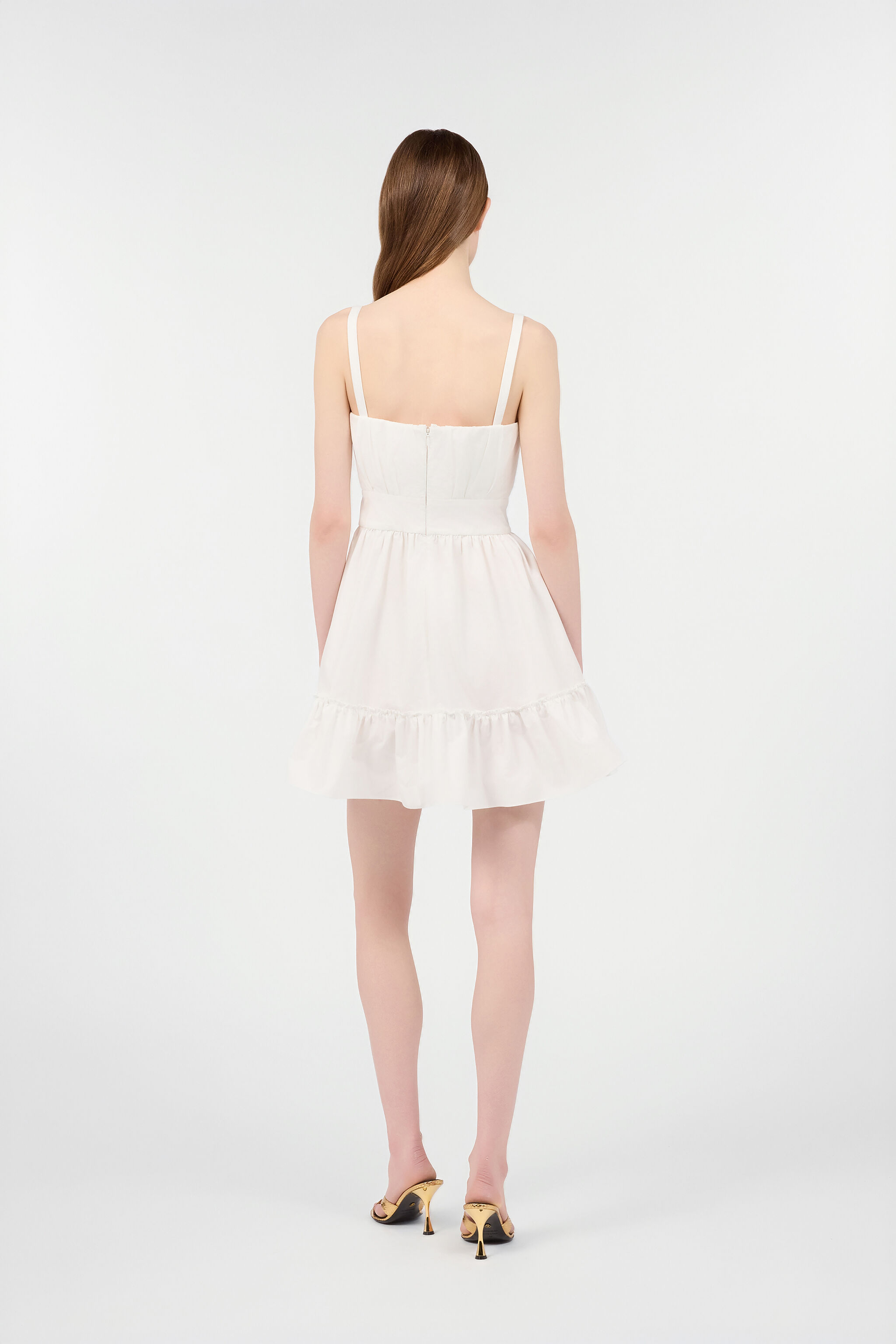 RC Dress With Metallic Mirror Snake Monogram White VKT106-CH033