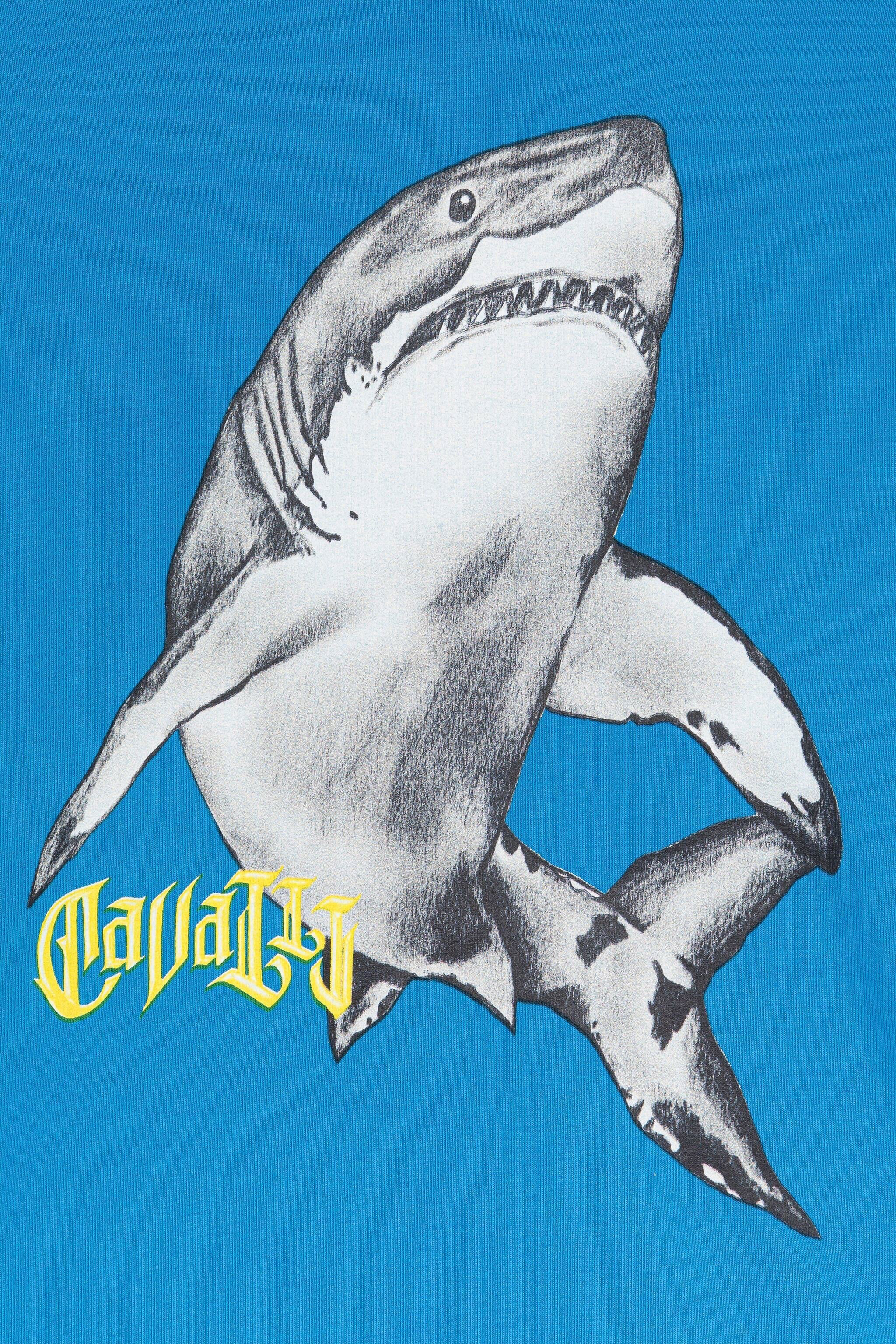 JU Shark-print sweatshirt Blue QJT953-CF050