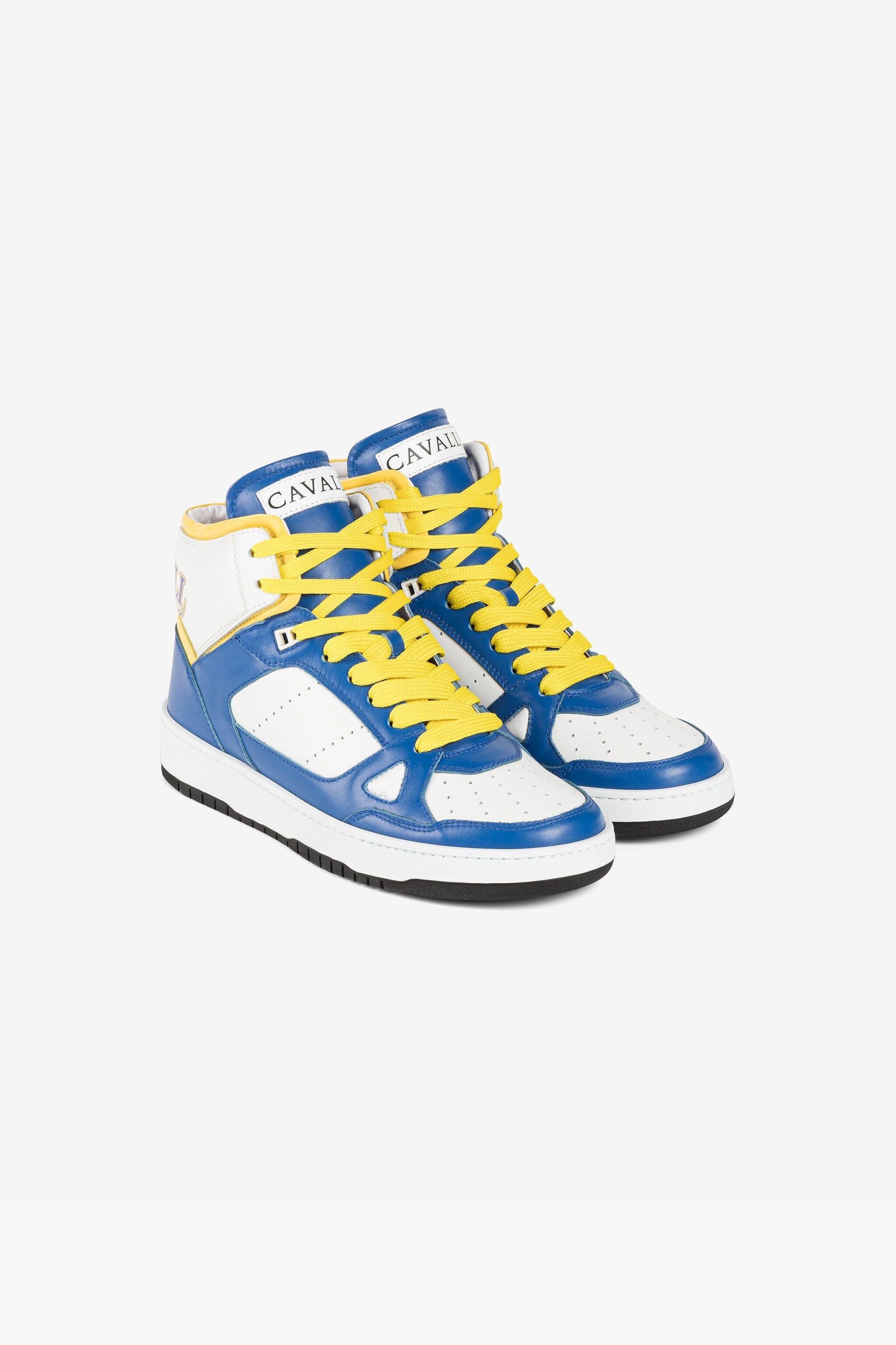 RC Logo-print high-top sneakers Blue/White QRS128-PZA79