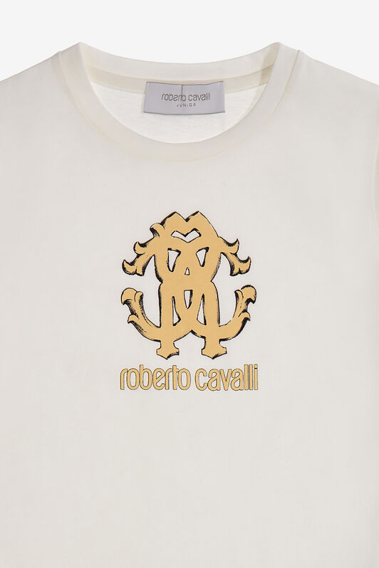 JU T-shirt con Monogram RC Bianco SJT621-JD001
