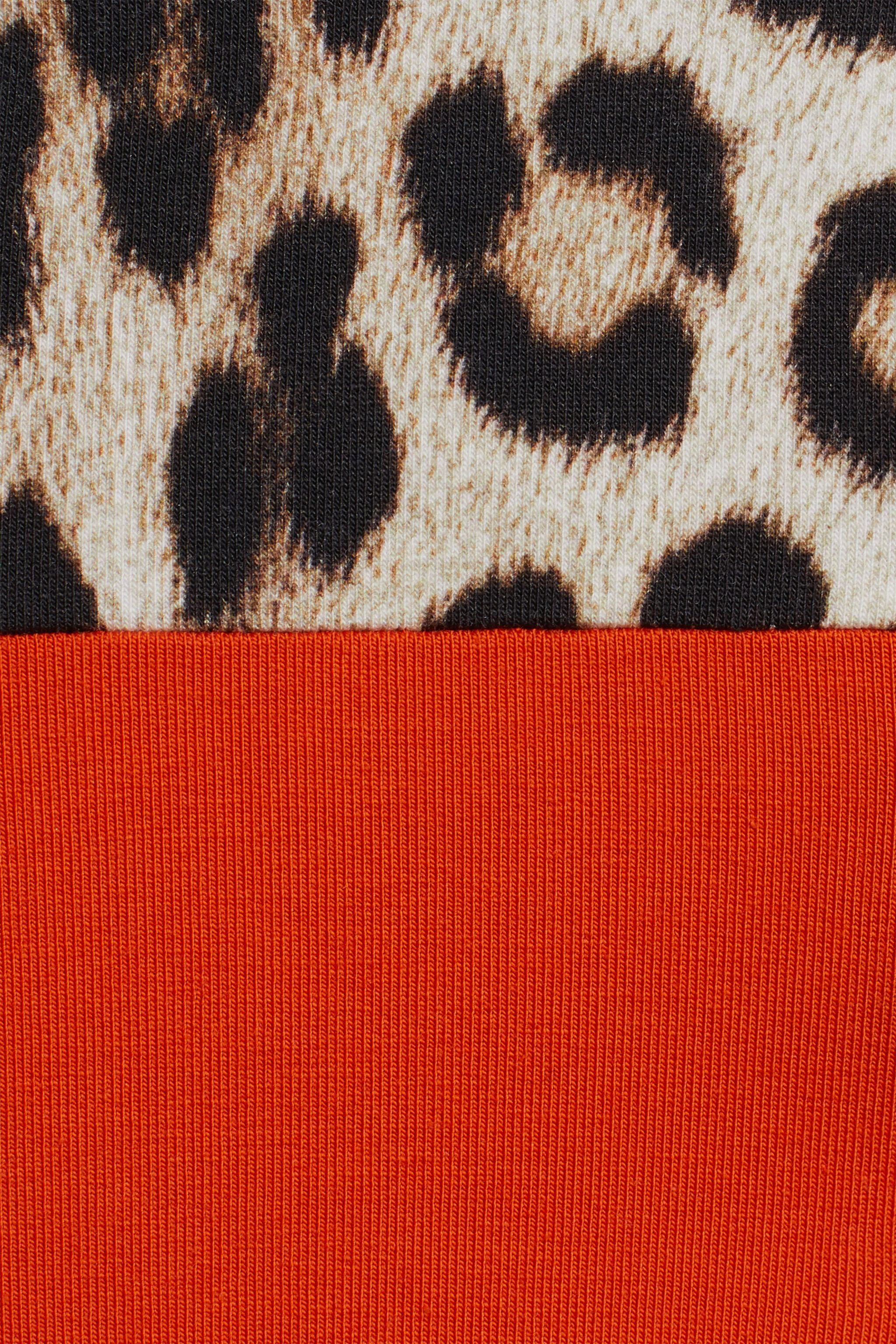 JU Leopard appliqué zipped sweatshirt ORANGE IJT925-CF042
