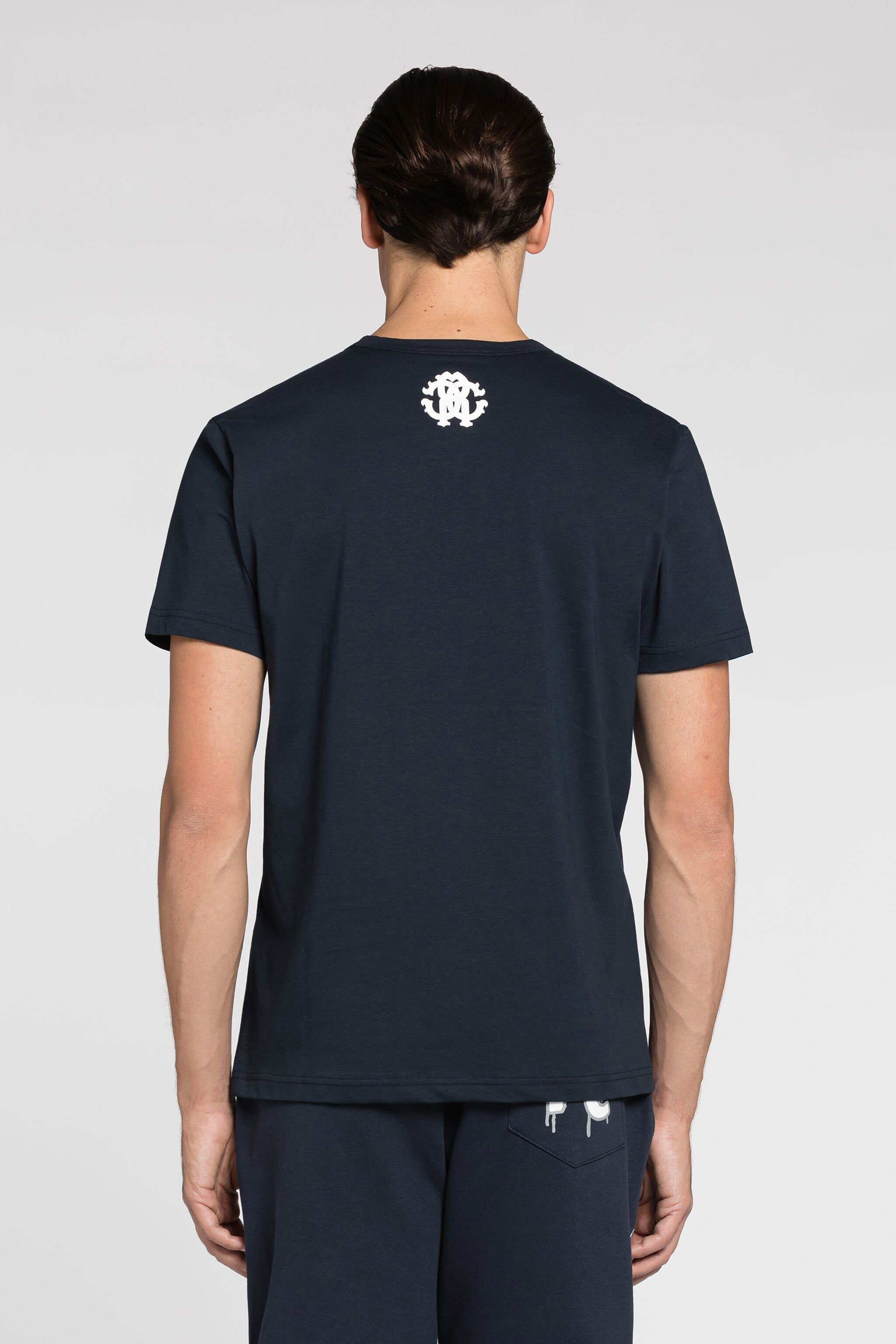 RC Logo-Print Cotton T-Shirt Dark blue JST60C-JD060