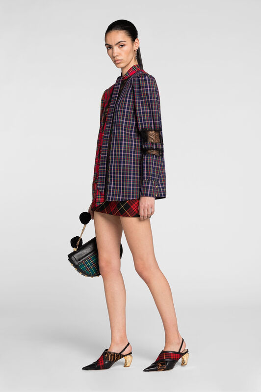 RC Tartan-Print Tie-Neck Top RC Tartan-Print Tie-Neck Top RED PKT706-CH046