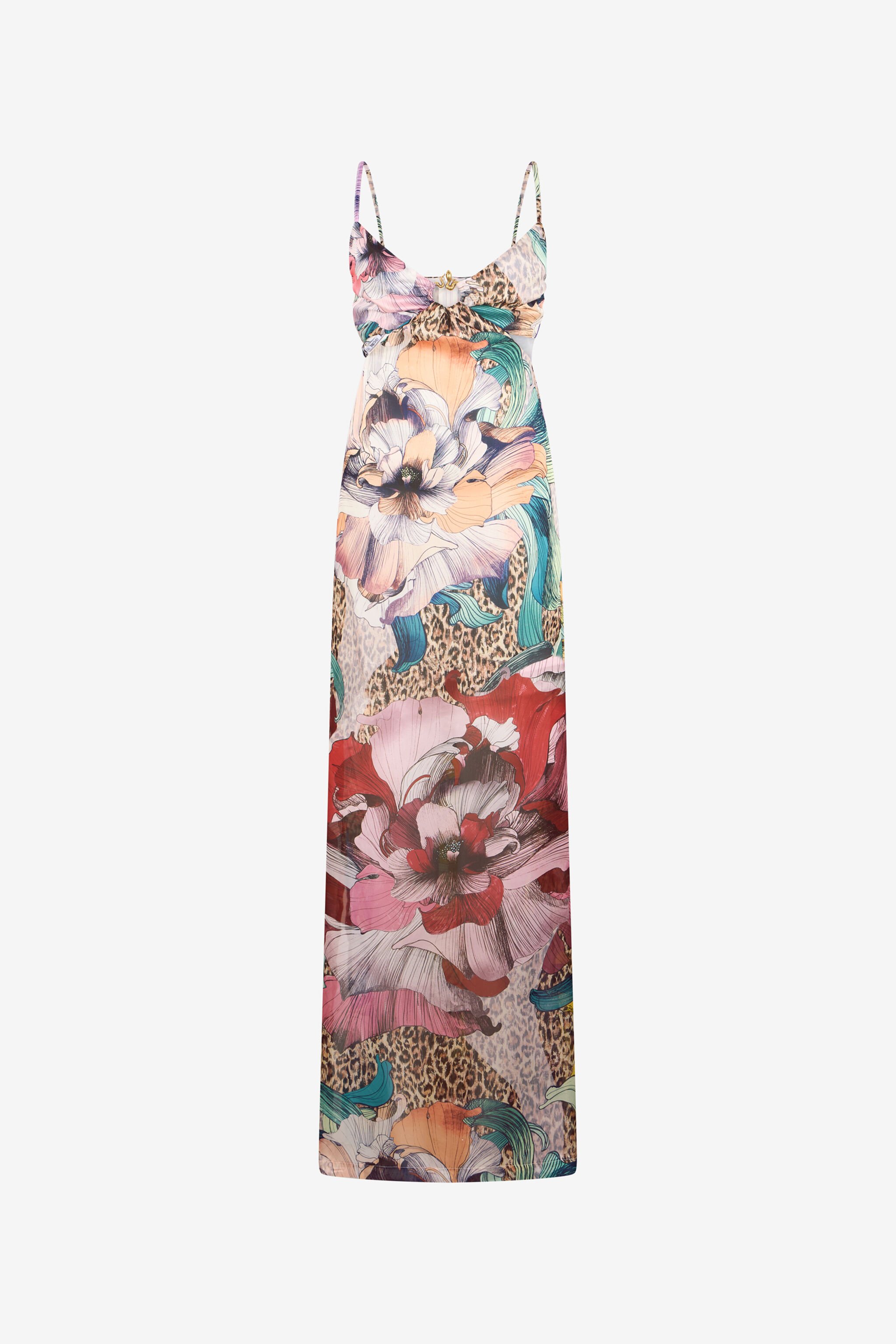JC Flower Multicolor Print Dress MULTICOLOR SCURO UFT184-UF250