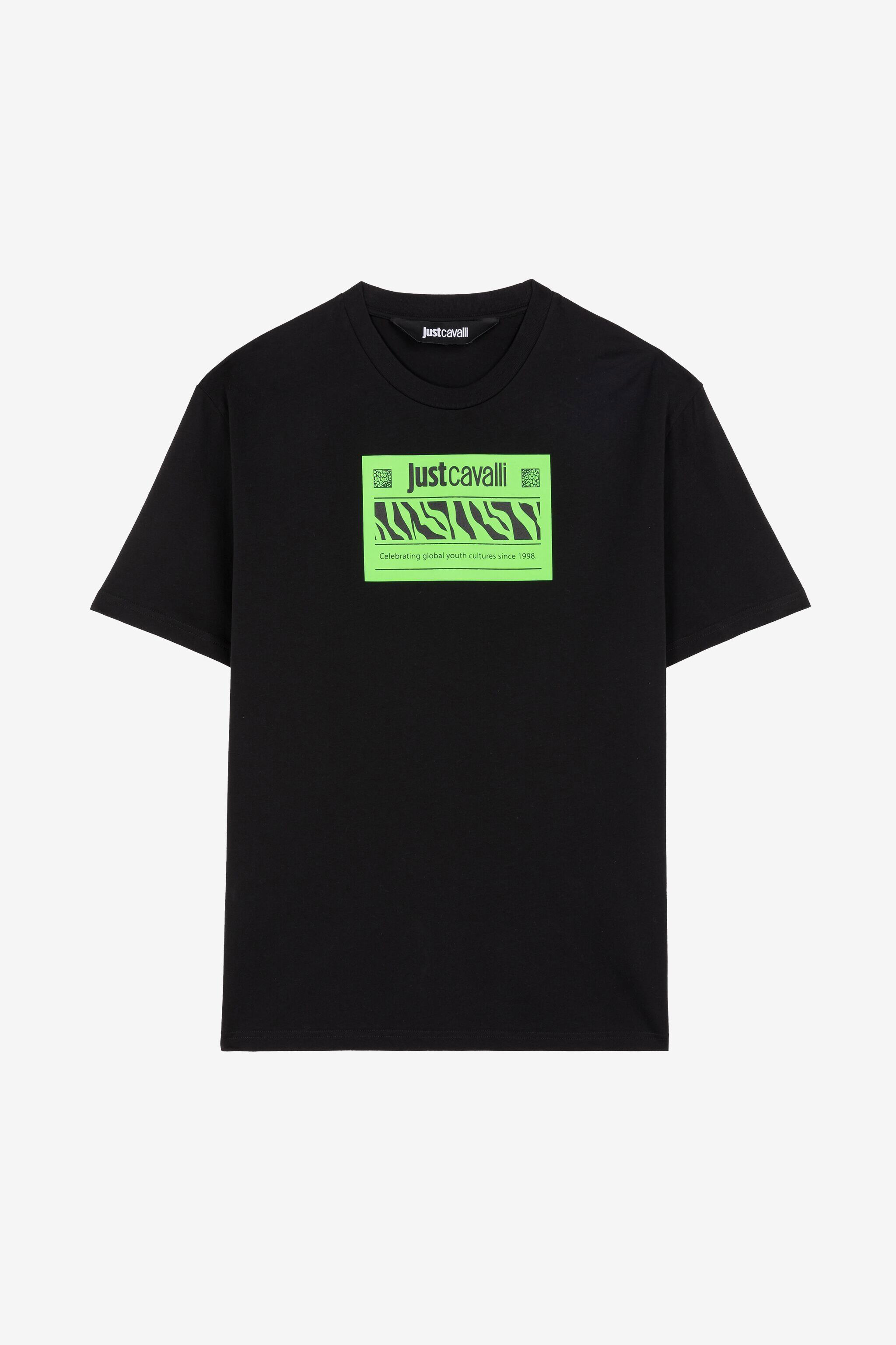 JC T-shirt en coton à logo Just Cavalli imprimé NOIR Q61274-Q0177