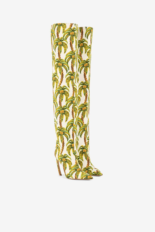 RC Palm tree print boots Light green QWS014-SE130