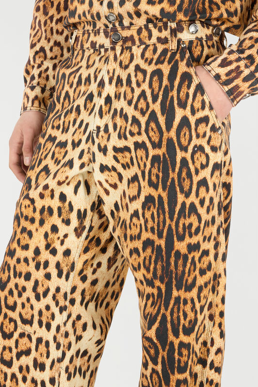 RC Jeans with All-Over Leopard Skin Print Brown VRJ232-4NP73