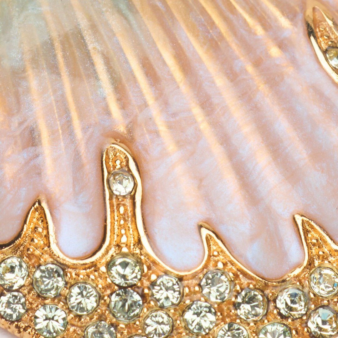 RC Necklace With Shell Pendant And Crystals Gold UWG018-AM072