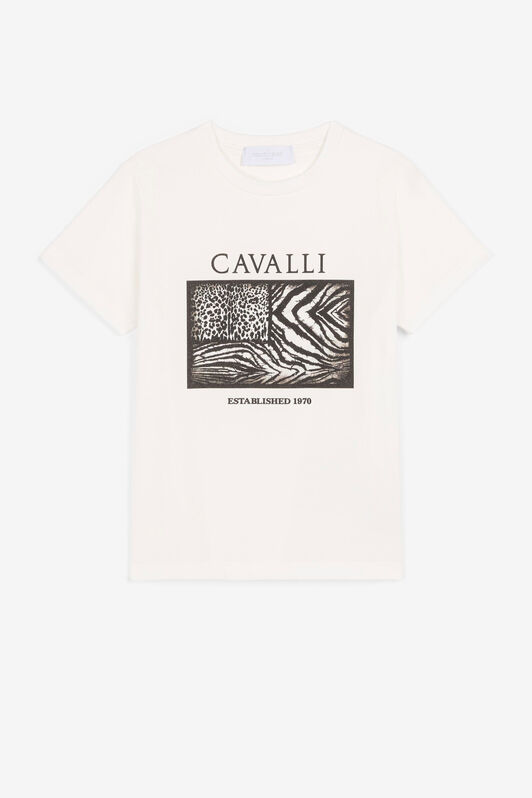 JU Animalier Patchwork-Print T-Shirt White PJT60E-JV025