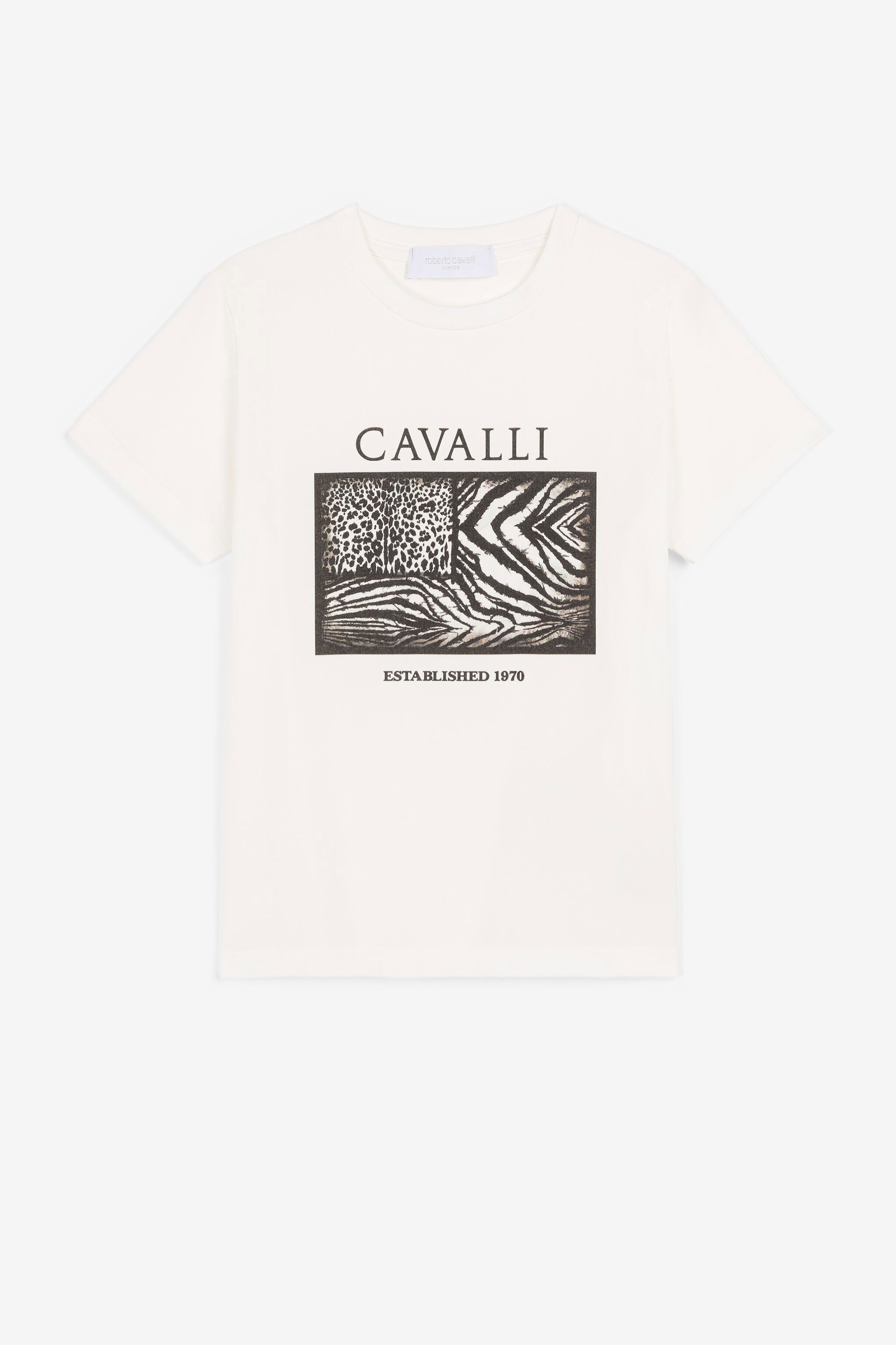 JU Animalier Patchwork-Print T-Shirt White PJT60E-JV025