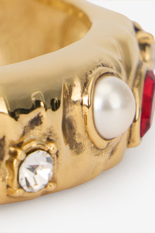 RC Gold Bracelet RUBY/AQUAMARIN/IVORY WQG019-AM127
