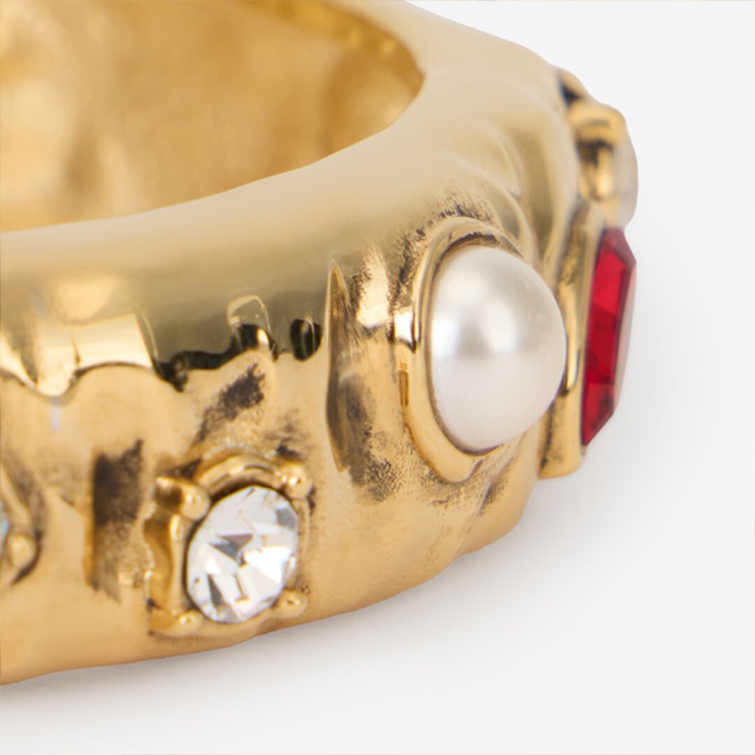 RC Gold Bracelet RUBY/AQUAMARIN/IVORY WQG019-AM127