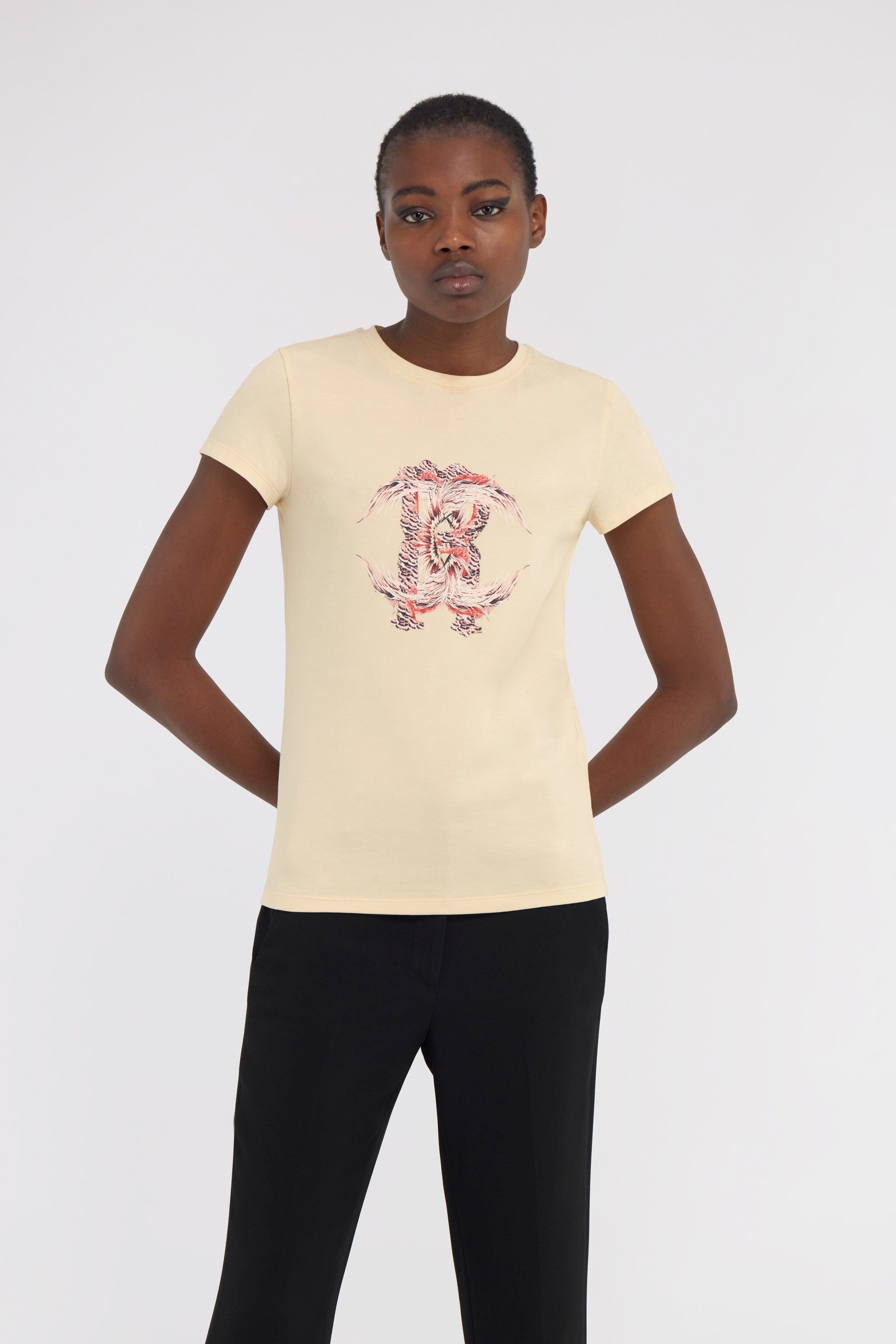 RC T-Shirt with Monogram RC Ivory SWT60A-JD062