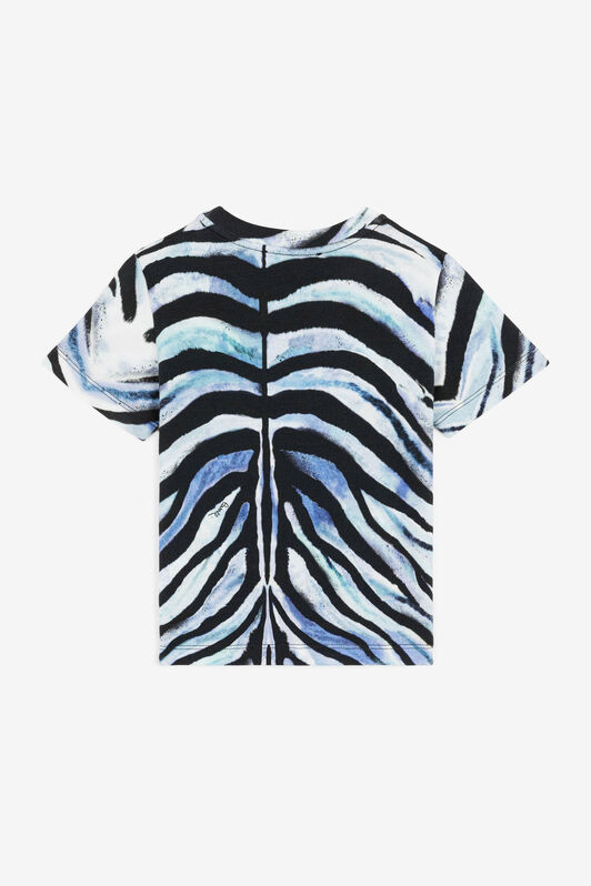 JU Zebra-Print Logo T-Shirt Blue OJT648-ISA2J