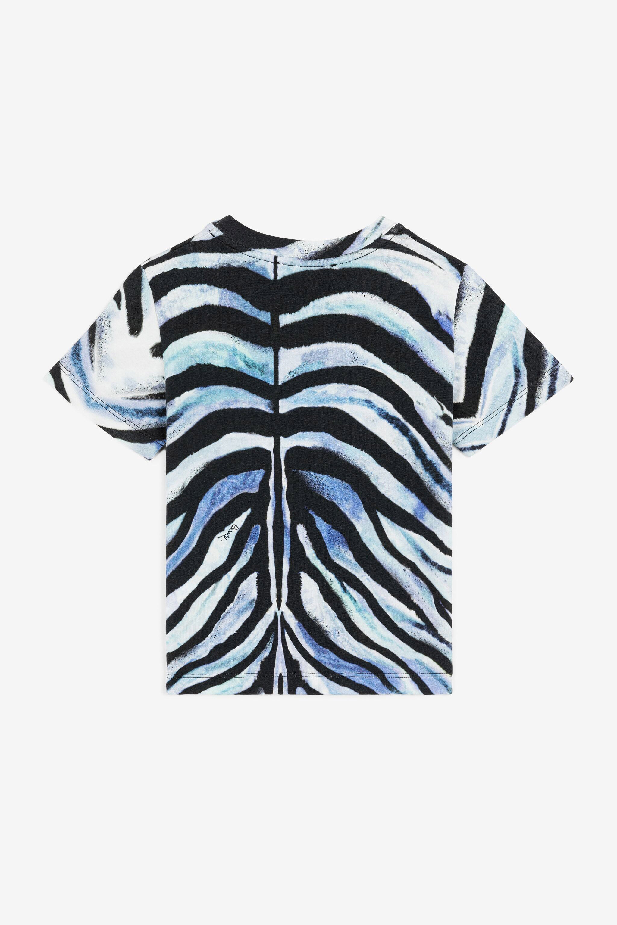 JU Zebra-Print Logo T-Shirt Blue OJT648-ISA2J