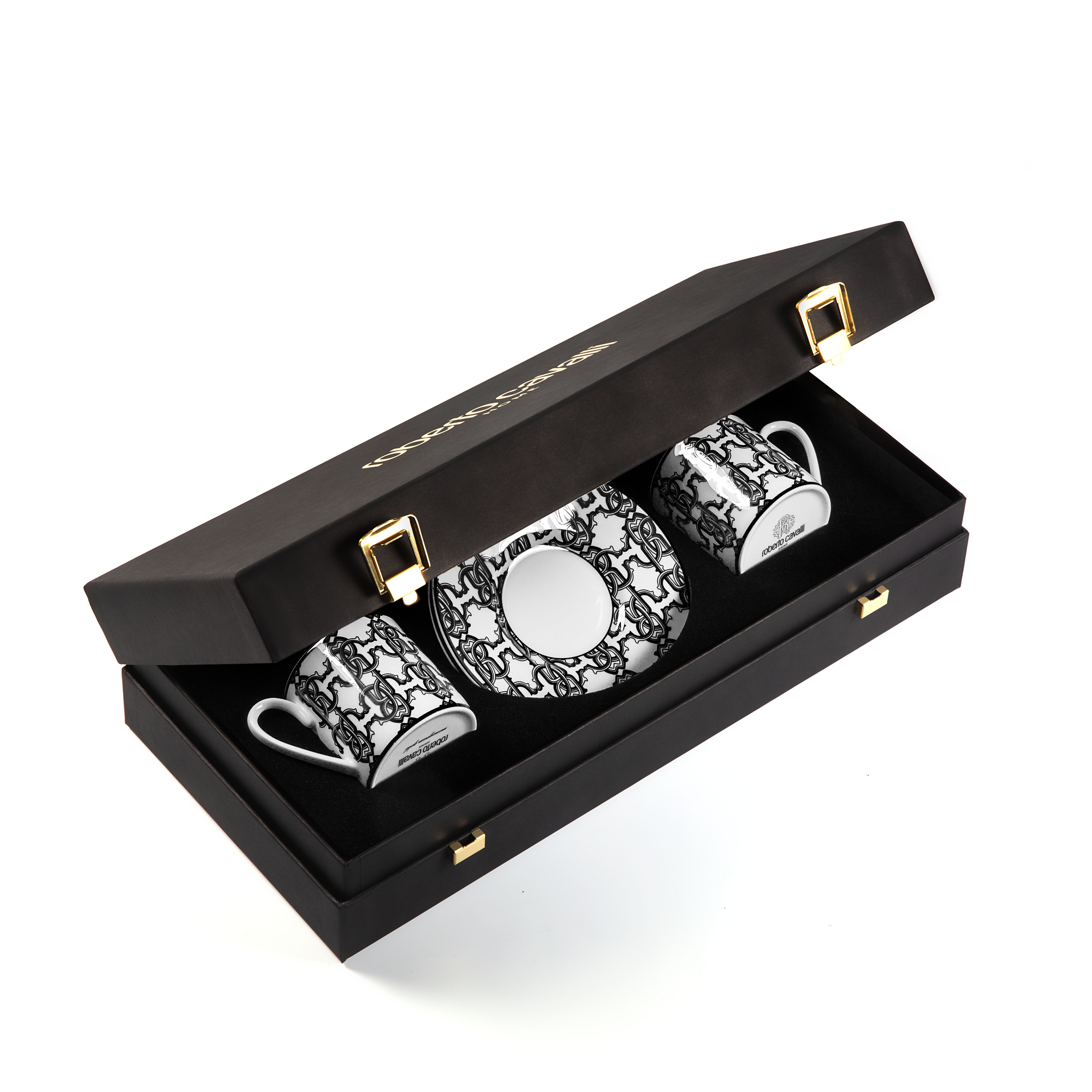 HO Monogram Black2 Coffe Cups In Gift Box Black RALA21-IA026