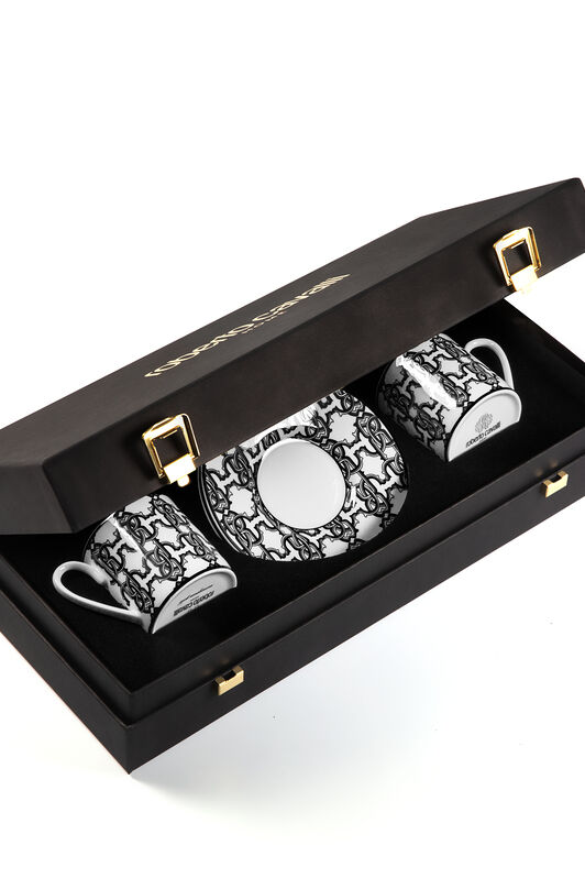 HO Monogram Black2 Coffe Cups In Gift Box HO Monogram Black2 Coffe Cups In Gift Box Black RALA21-IA026