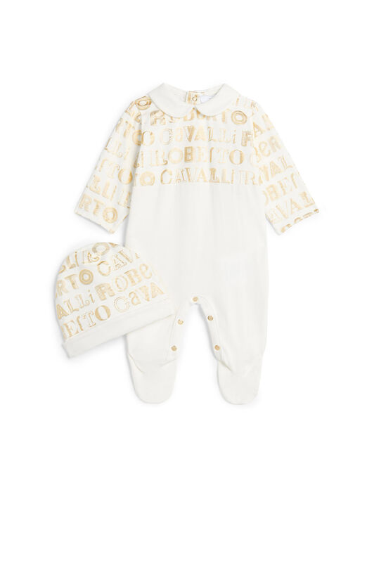 JU Cavalli Mania-Print Romper Set JU Cavalli Mania-Print Romper Set MILKY WHITE/GOLD MJT80G-JMA94