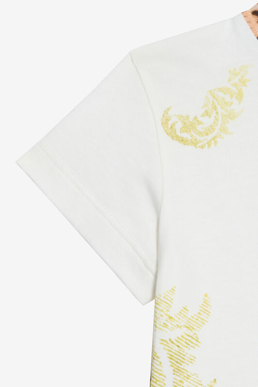 JU T-Shirt Bianco Latte Con Monogram RC E Stampa MILKY WHITE VJT604-JD001