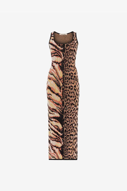 RC Kleid mit Animal-Print Braun RKM100-MI150