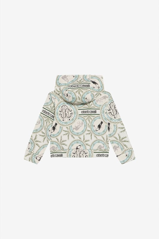 JU Maiolica Print Hooded Sweatshirt IVORY/LIGHT BLUE UJT692-5OO42