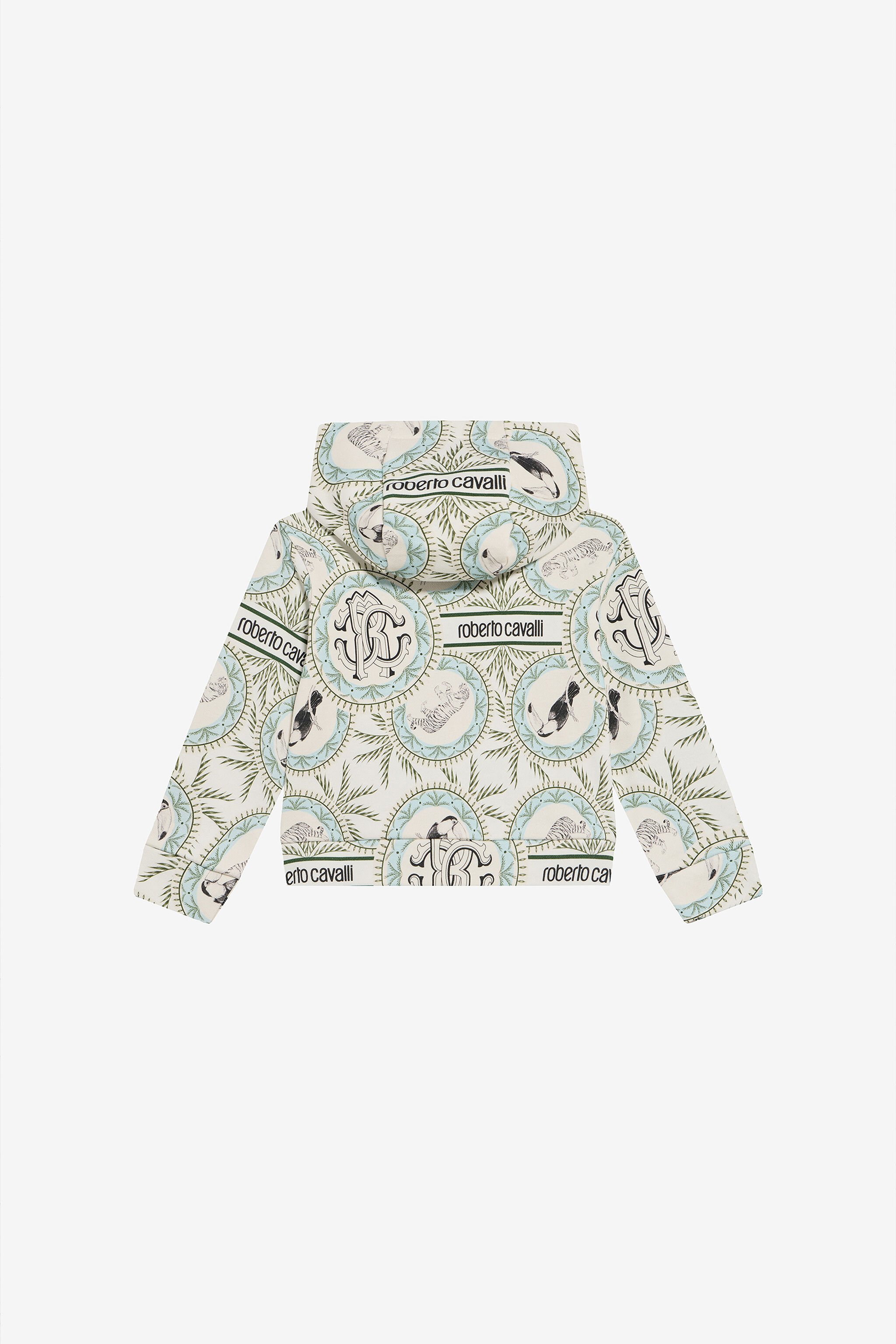 JU Maiolica Print Hooded Sweatshirt IVORY/LIGHT BLUE UJT692-5OO42