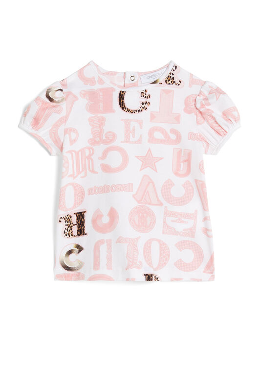 JU T-shirt con stampa Cavalli Mania Rosa MJT644-JBB68
