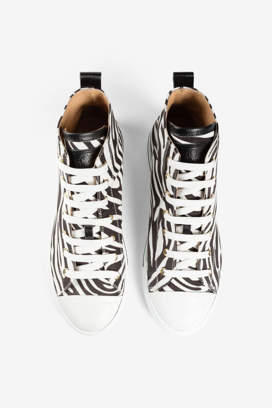 RC Zebra-Print Hi-Top Sneakers Black/White JSS00K-PFO02