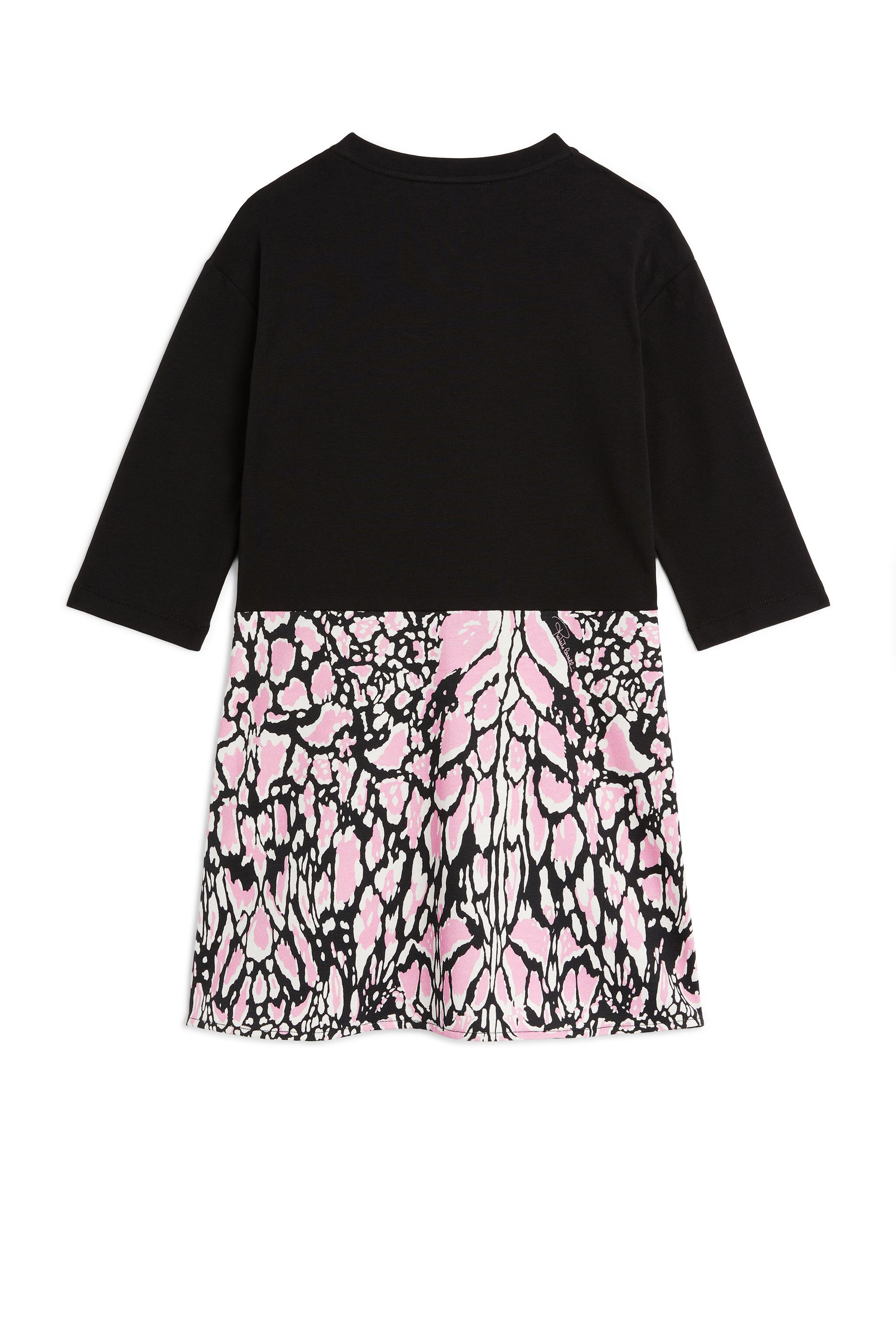 JU Panelled logo sweatshirt dress ROSE/WHITE/BLACK LJT110-JMZ23