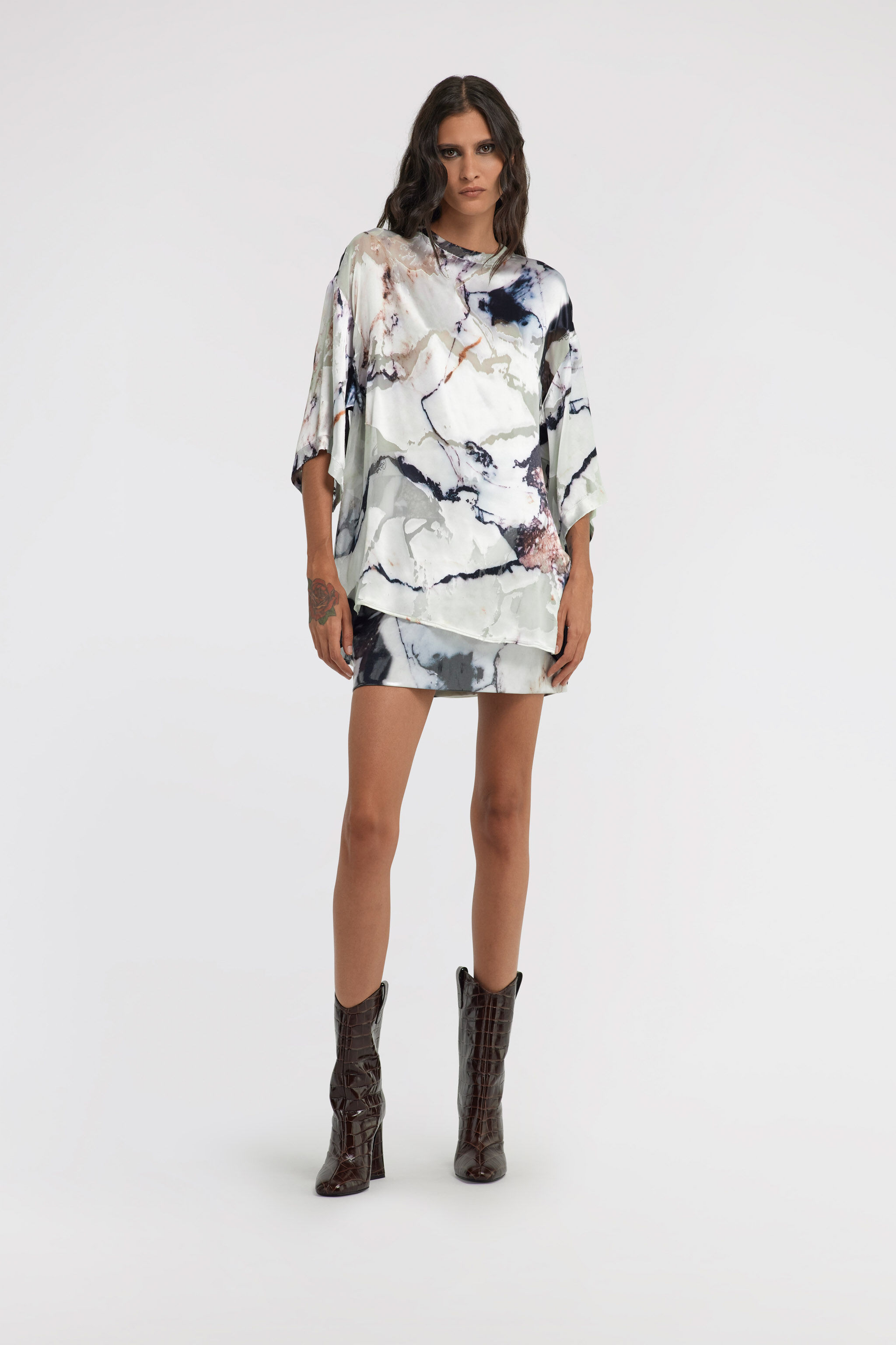 RC Marble Print T-shirt Black/White TWT602-HEN18