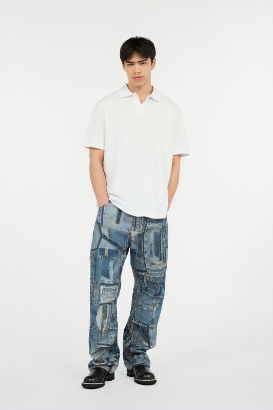 RC Collection capsule de jeans Patchwork Bleu UMJ210-VT001
