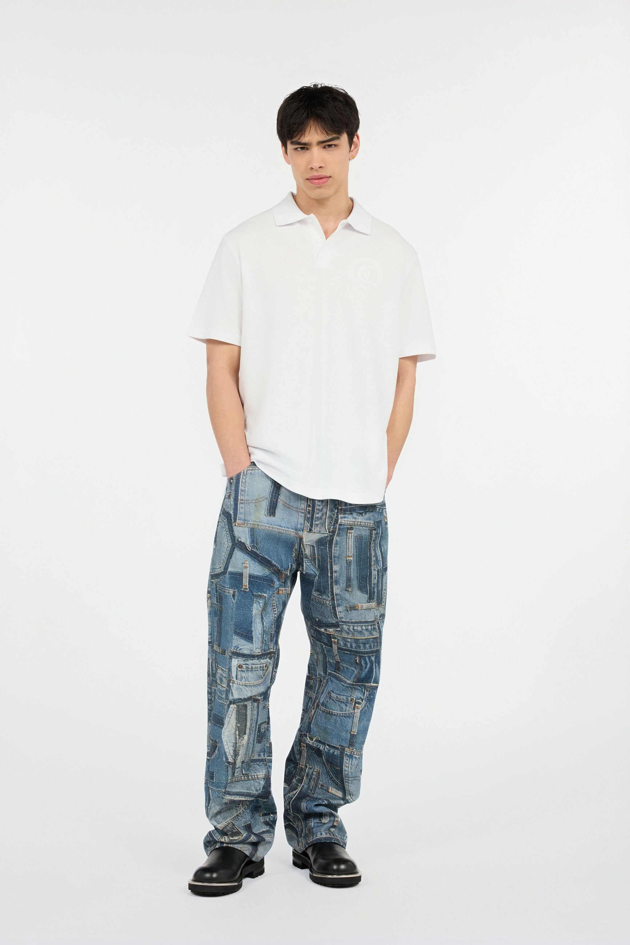 RC Collection capsule de jeans Patchwork Bleu UMJ210-VT001