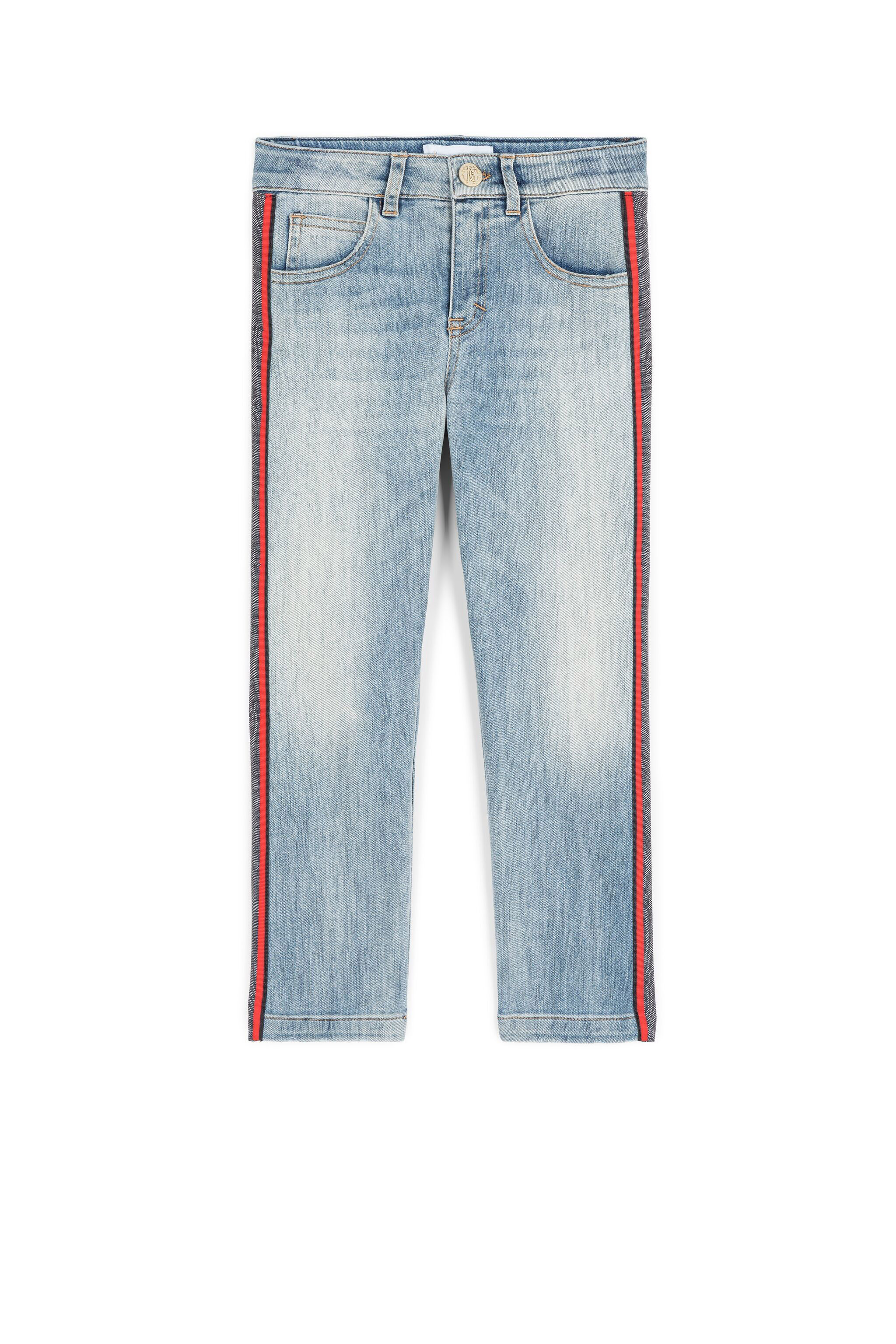 Contrast Stripe Jeans in LIGHT BLUE for Girls Roberto Cavalli