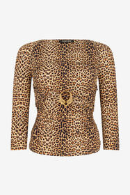 ${brand} Top a Maniche Lunghe con Stampa Baby Jaguar ${colorDescription} ${masterID}