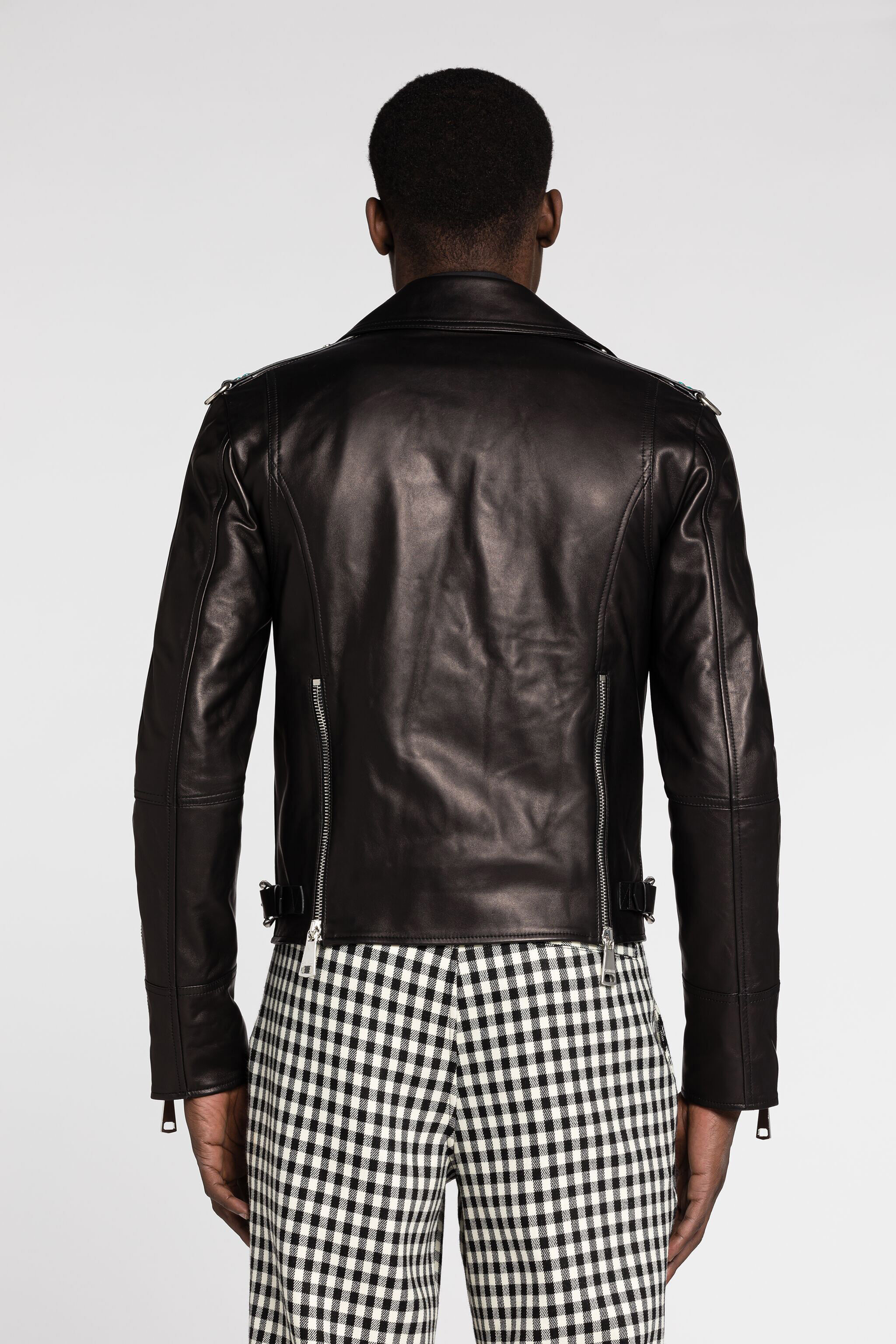 RC Embellished Leather Biker Jacket Black RRP803-PFF01