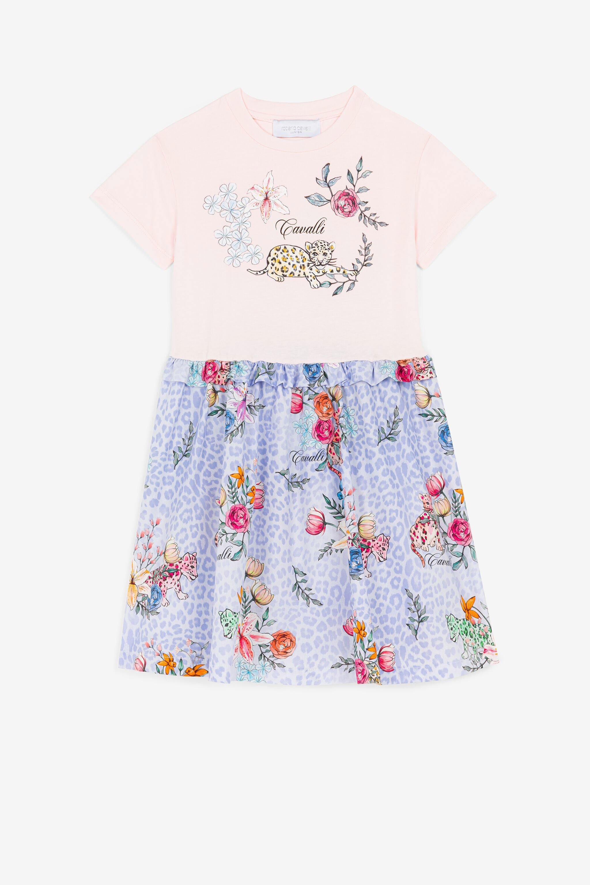 JU Kleid mit Jaguar und Blumen-Print Rosa QJT101-JVF61