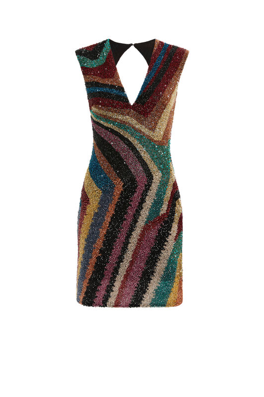 RC Abstract-pattern beaded dress MULTICOLOR KQR138-RT020
