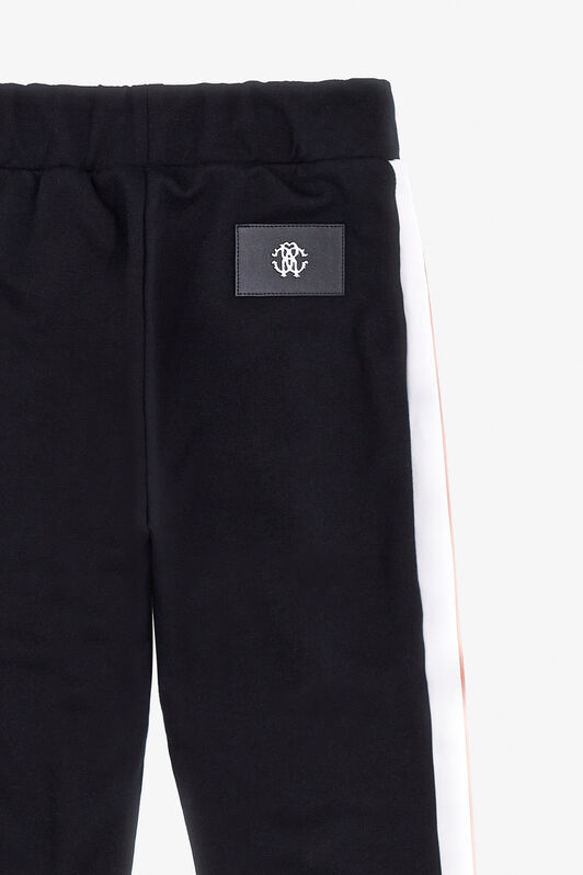 JU Logo Print Cotton Sweatpants Black TJT20M-CF050
