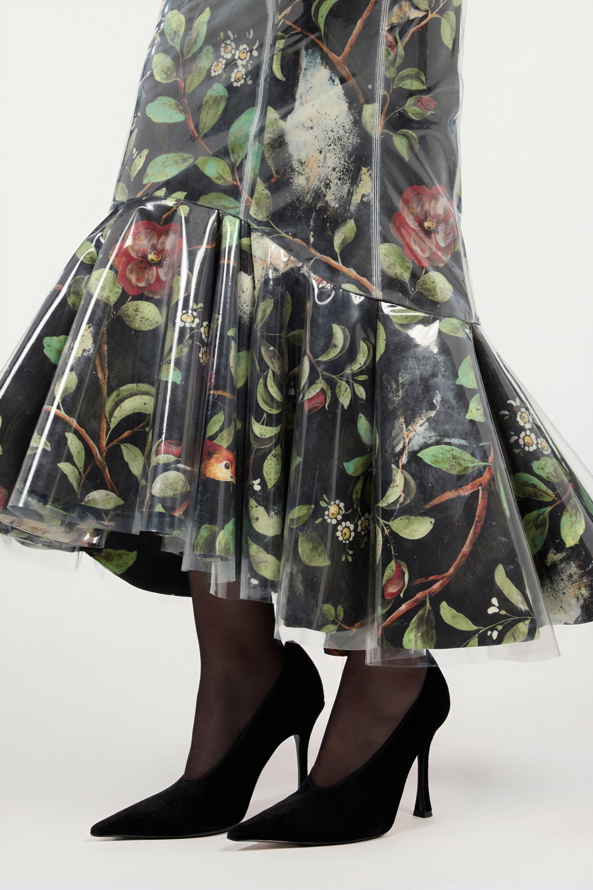 RC Mermaid Skirt With Shrub And Flower Print Black VWT304-NVQ69
