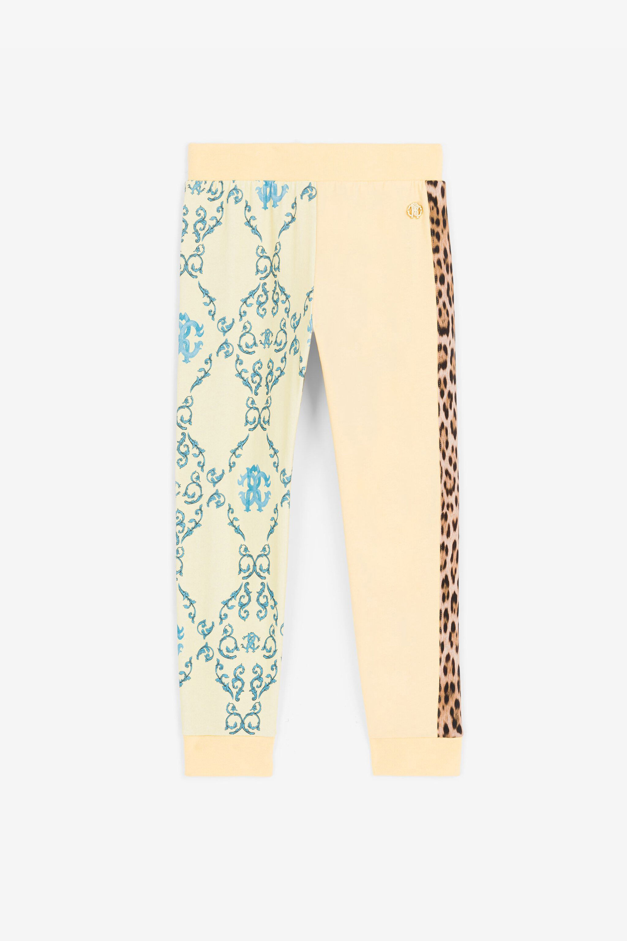 JU Pantalón de chándal con estampado Leopard y Filigree Amarillo RJT239-5OG84
