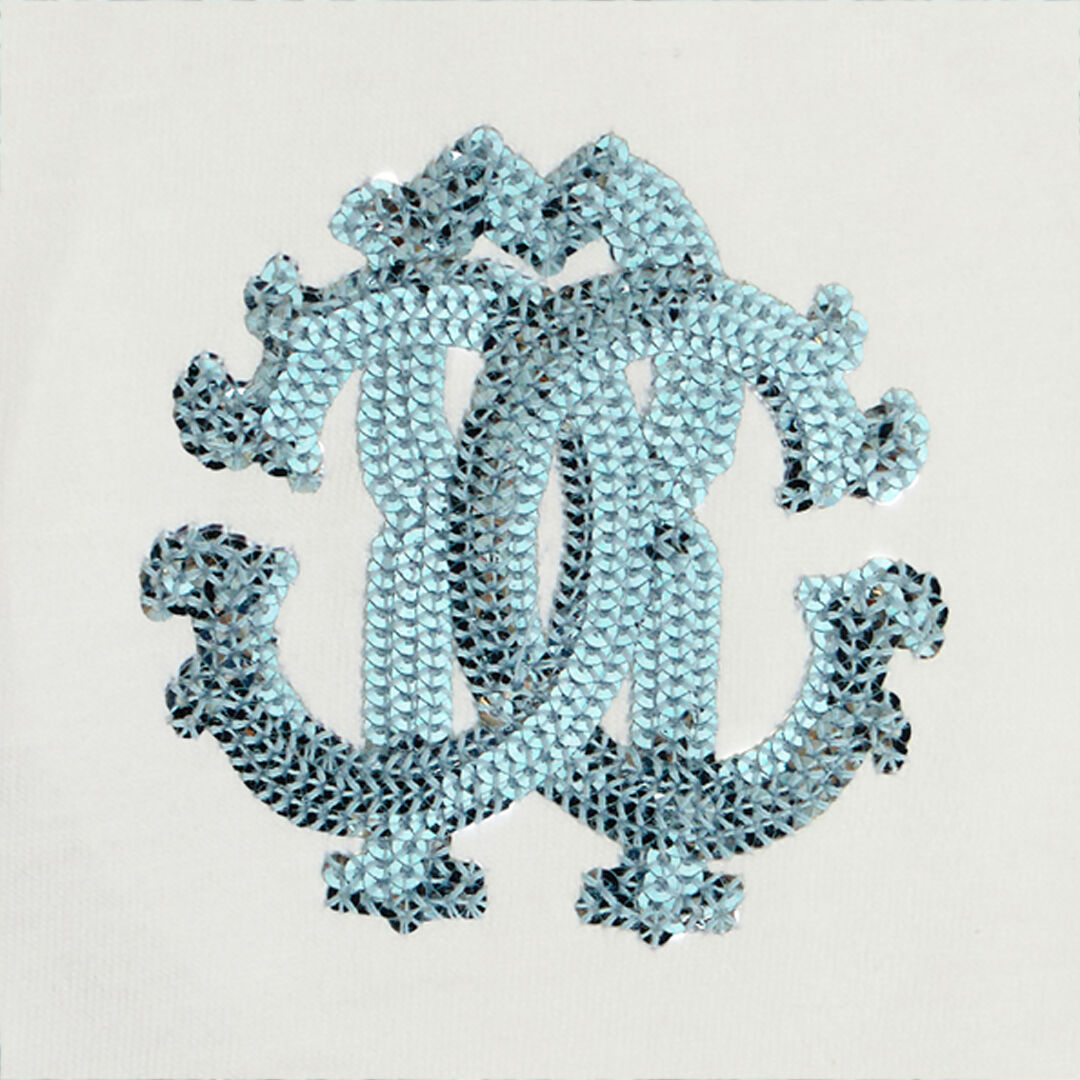JU T-Shirt Con Monogram RC In Paillettes MILKY WHITE UJT601-JD001
