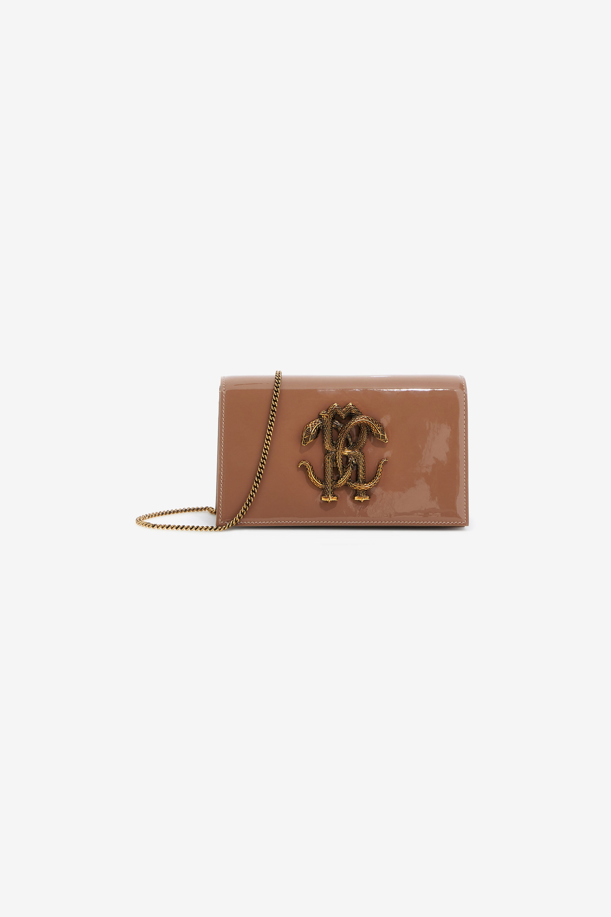 RC Shoulder bag with Monogram Mirror Snake Brown SKB112-PZ133