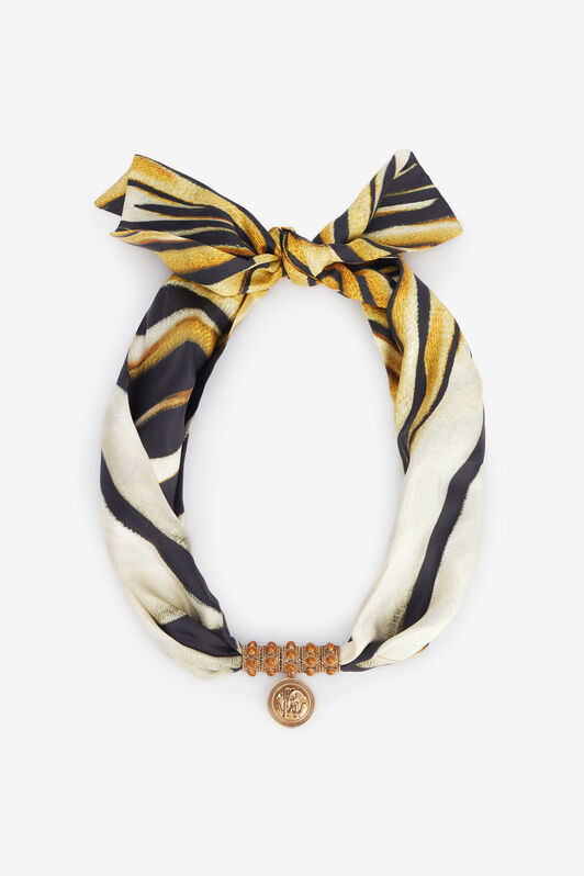 RC Collana in seta stampata e metallo Oro TKG002-AM019